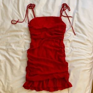 Lovers + Friends ruched red dress 💃